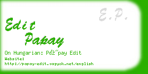 edit papay business card